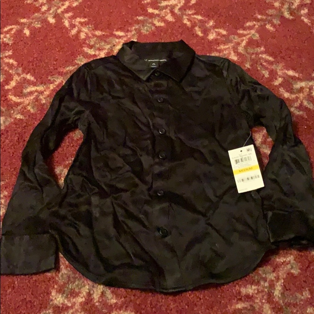 Satin button down